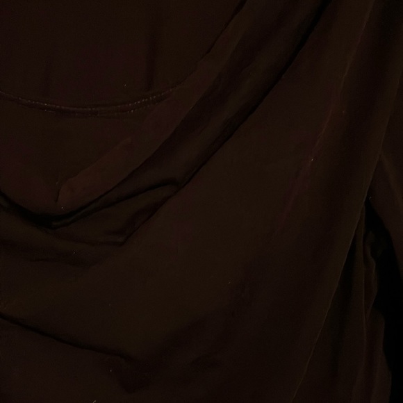 L Stewart and brown burgundy top with lining and draped neckline front and back - Picture 4 of 4